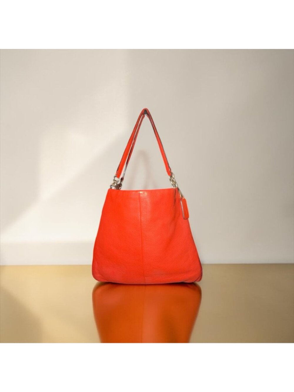 Coach Madison Phoebe Hobo F35723 Carmine Red Pebbled Leather Brass Shoulder Bag - Picture 10 of 10